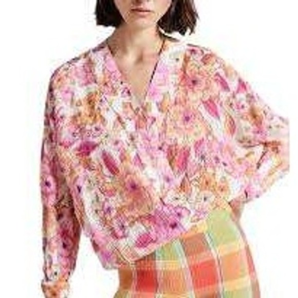 Smythe Floral Print Kimono Open Front‎ Lightweight Cover Up S/P - Picture 1 of 9